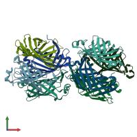 PDB entry 3g7g coloured by chain, front view.