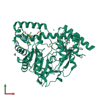 PDB entry 3g7q coloured by chain, front view.