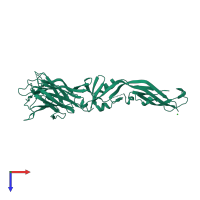 PDB entry 3g7t coloured by chain, top view.