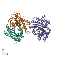 PDB entry 3g82 coloured by chain, front view.
