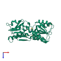 PDB entry 3g85 coloured by chain, top view.