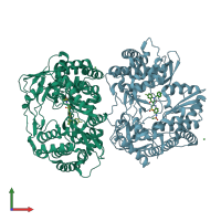PDB entry 3g86 coloured by chain, front view.