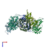 PDB entry 3g8a coloured by chain, top view.