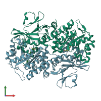 PDB entry 3g8e coloured by chain, front view.