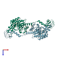 PDB entry 3g8r coloured by chain, top view.