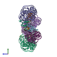 PDB entry 3g8s coloured by chain, side view.