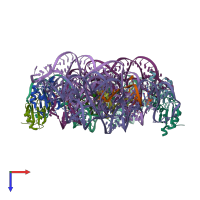 PDB entry 3g8t coloured by chain, top view.