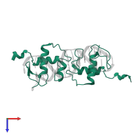 Glucocorticoid receptor in PDB entry 3g8x, assembly 1, top view.
