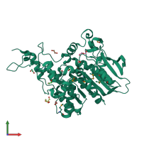 PDB entry 3g8y coloured by chain, front view.