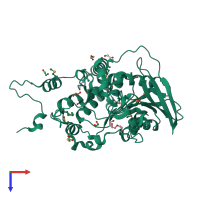 PDB entry 3g8y coloured by chain, top view.