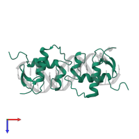 Glucocorticoid receptor in PDB entry 3g9o, assembly 1, top view.