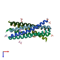 PDB entry 3g9r coloured by chain, top view.