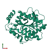 PDB entry 3g9t coloured by chain, front view.