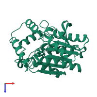 PDB entry 3g9t coloured by chain, top view.