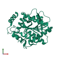 PDB entry 3g9u coloured by chain, front view.