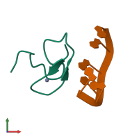 PDB entry 3g9y coloured by chain, front view.