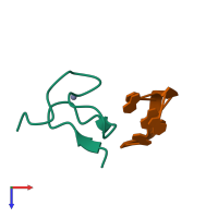 PDB entry 3g9y coloured by chain, top view.