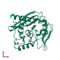PDB entry 3ga2 coloured by chain, front view.