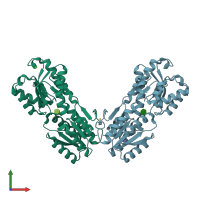 PDB entry 3ga5 coloured by chain, front view.
