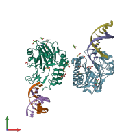 PDB entry 3ga6 coloured by chain, front view.