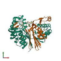 PDB entry 3ga9 coloured by chain, front view.