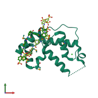 PDB entry 3gan coloured by chain, front view.