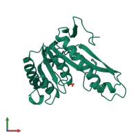 PDB entry 3gar coloured by chain, front view.
