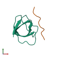 Hetero dimeric assembly 1 of PDB entry 3gbq coloured by chemically distinct molecules, front view.