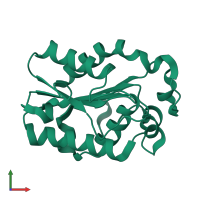 PDB entry 3gbs coloured by chain, front view.