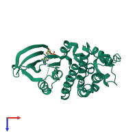 PDB entry 3gc0 coloured by chain, top view.