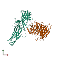 PDB entry 3gc3 coloured by chain, front view.