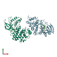 PDB entry 3gc8 coloured by chain, front view.