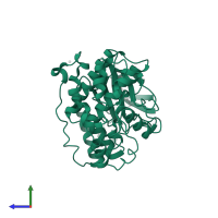 Mitogen-activated protein kinase 11 in PDB entry 3gc8, assembly 2, side view.