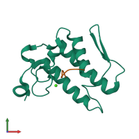 PDB entry 3gci coloured by chain, front view.