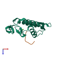 PDB entry 3gci coloured by chain, top view.