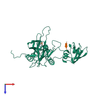 PDB entry 3gco coloured by chain, top view.