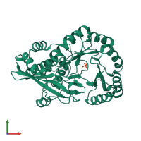 PDB entry 3gd6 coloured by chain, front view.