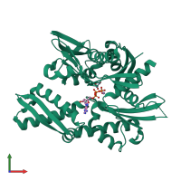 PDB entry 3gdq coloured by chain, front view.