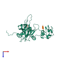 PDB entry 3gds coloured by chain, top view.