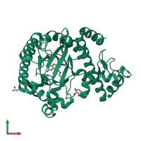 PDB entry 3ge7 coloured by chain, front view.