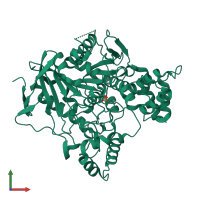 PDB entry 3gel coloured by chain, front view.