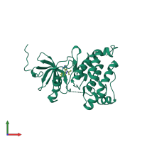 Monomeric assembly 1 of PDB entry 3geq coloured by chemically distinct molecules, front view.