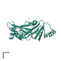 PDB entry 3gf0 coloured by chain, top view.