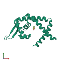 PDB entry 3gf2 coloured by chain, front view.