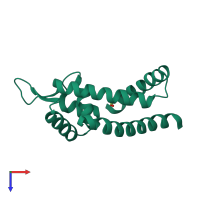 PDB entry 3gf2 coloured by chain, top view.