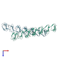 PDB entry 3gf5 coloured by chain, top view.
