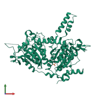 PDB entry 3gf7 coloured by chain, front view.