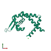 PDB entry 3gfm coloured by chain, front view.