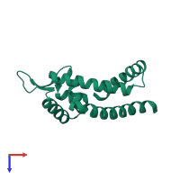 PDB entry 3gfm coloured by chain, top view.