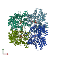 PDB entry 3gg2 coloured by chain, front view.